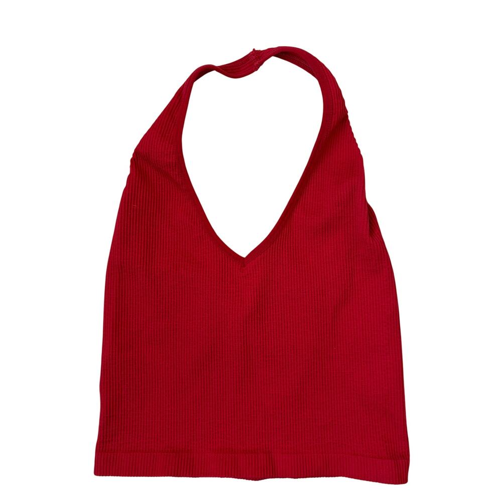 Out from Under by Urban Outfitters Ribbed Halter Tank Top (Red) - Medium